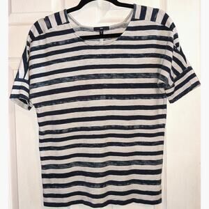 GAP Women's Cotton Navy Blue & White Stripe Shirt S